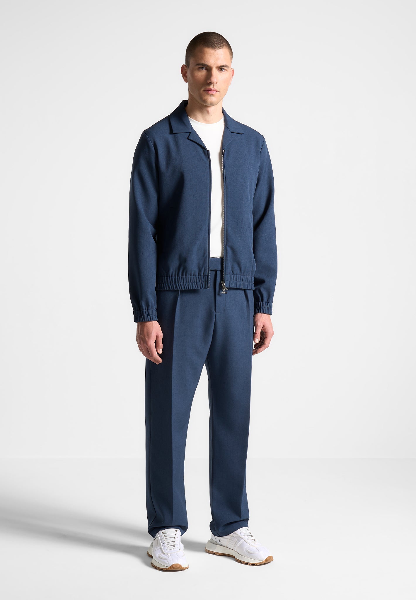 Revere Collar Jacket - Blue