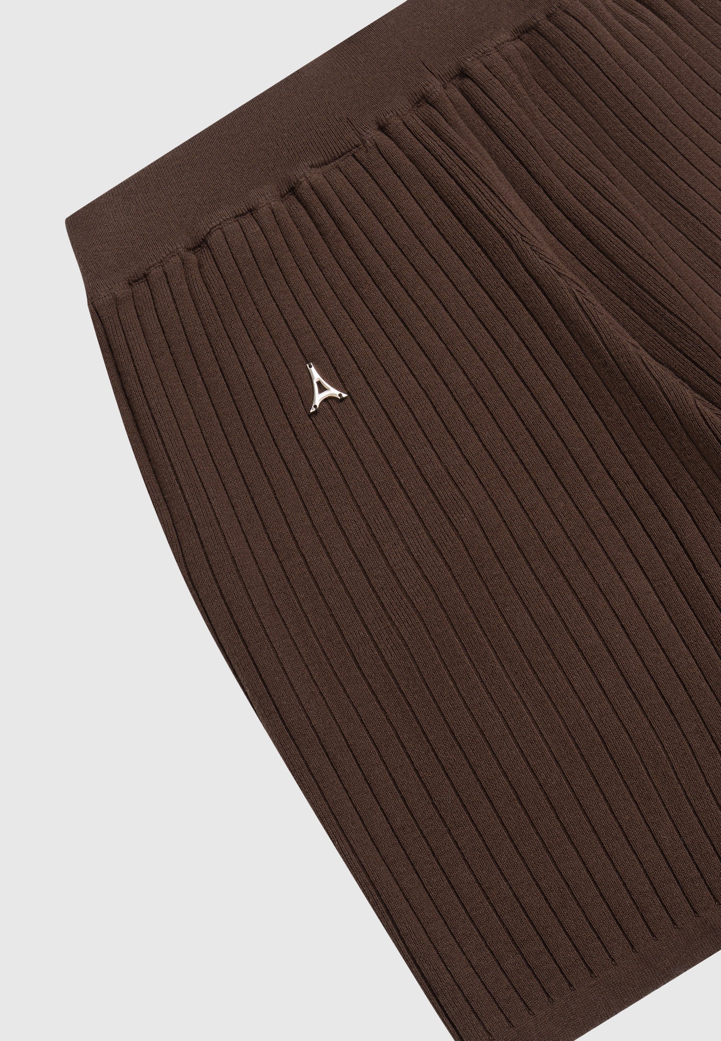 Ribbed Knit Shorts - Brown