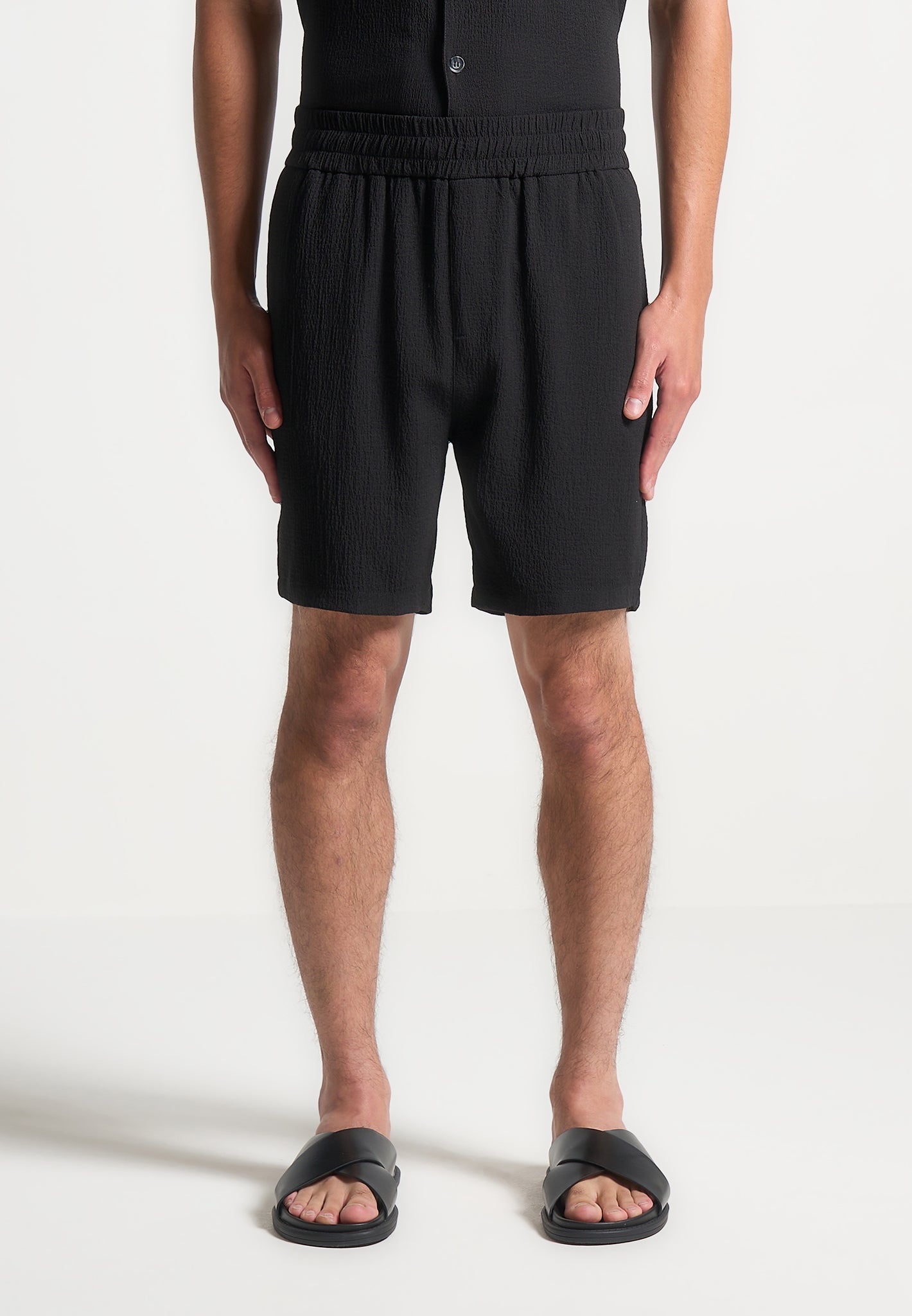 Seersucker Shorts - Black